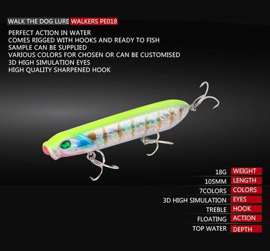 Top water pencil fishing lure PE018