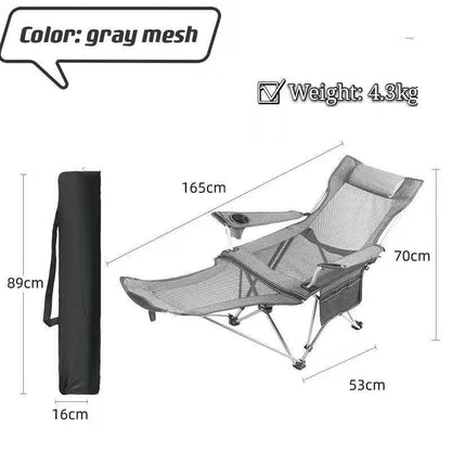 Outdoor folding chair with leg rest