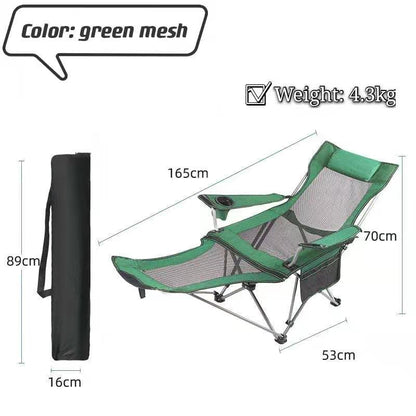 Outdoor folding chair with leg rest