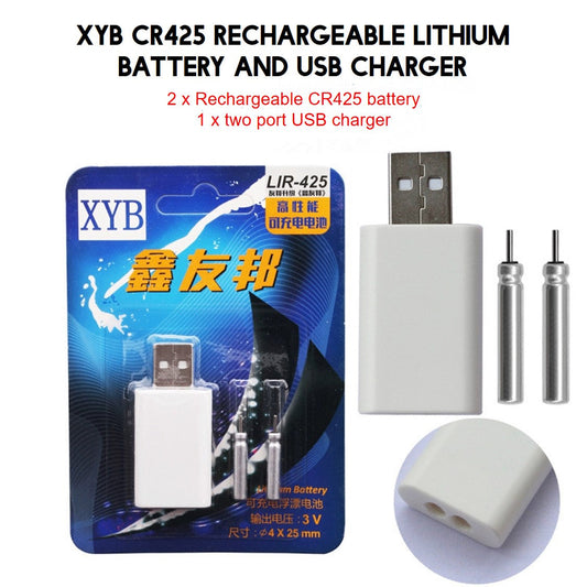 CR425 Rechargeable Lithium battery and USB charger